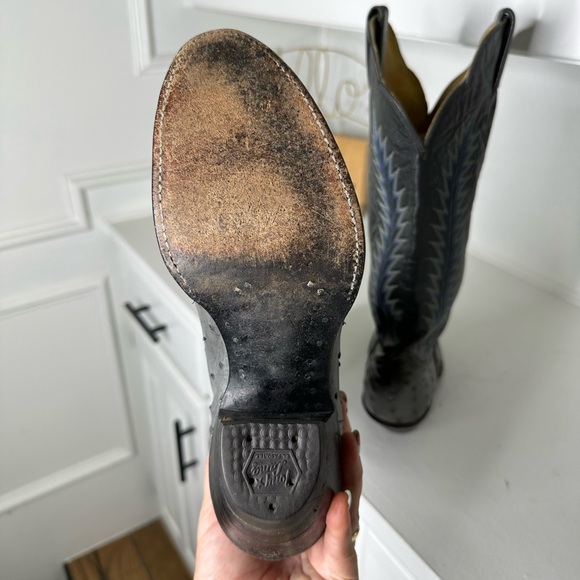 Tony Lama El Rey Ostrich Cowboy Boots Women’s 7C – Rare Vintage Western USA Made - Picture 7 of 9